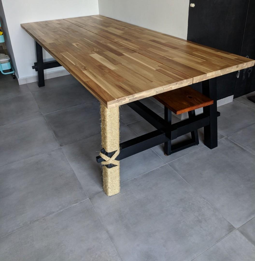 Skogsta Solid Wood Dining Table From Ikea Furniture Tables Chairs On Carousell