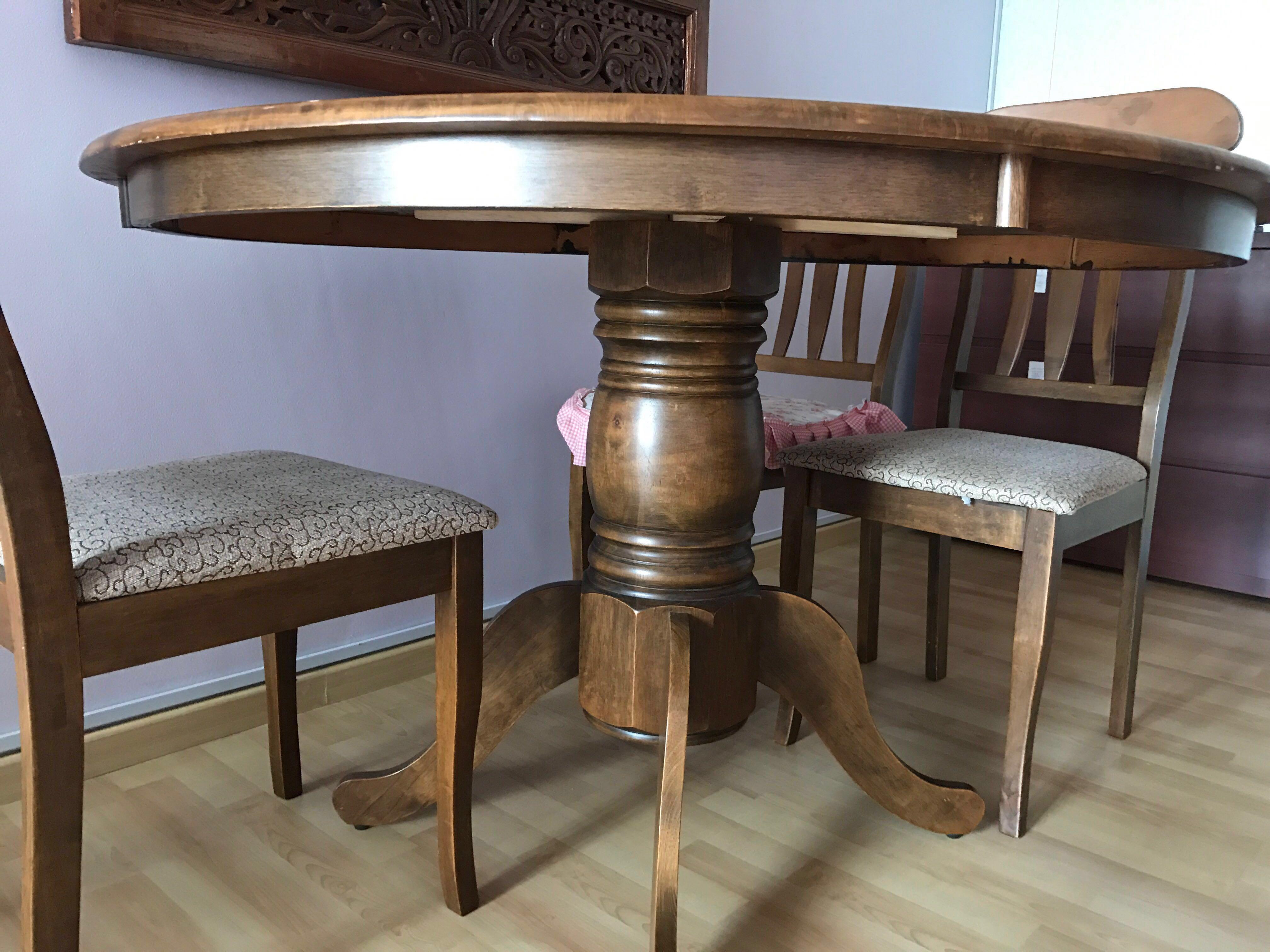 Solid Wood Round Table Dining Study
