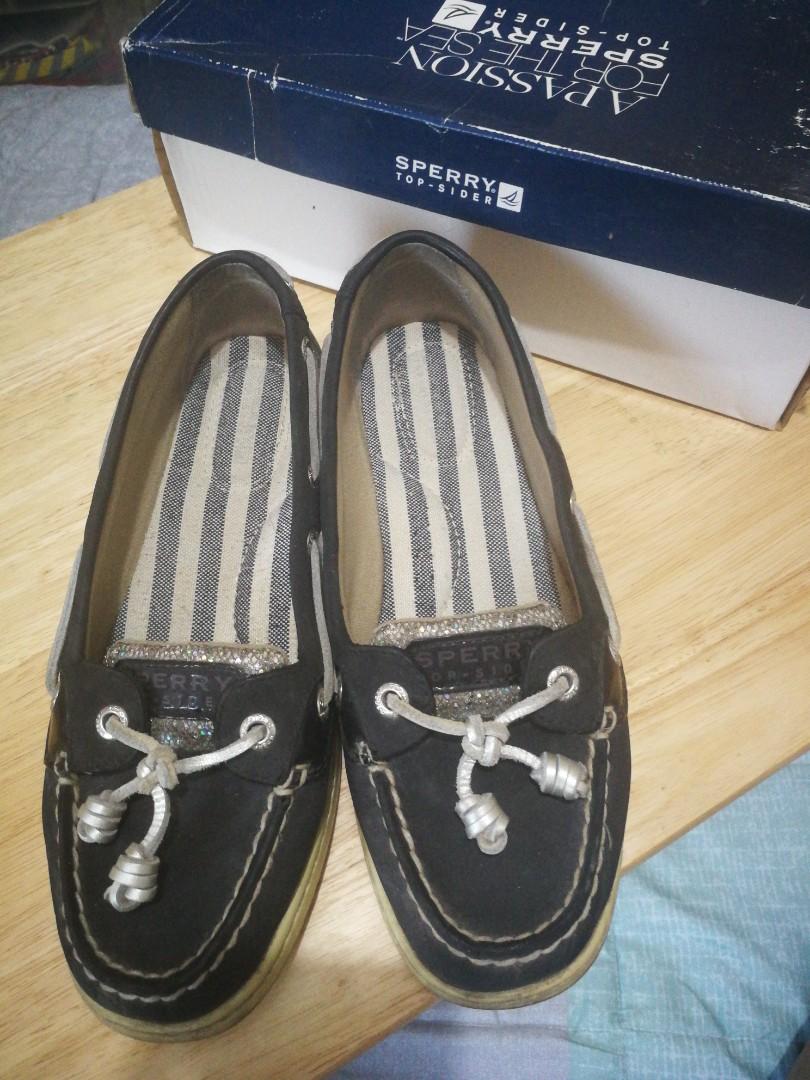 black glitter sperrys