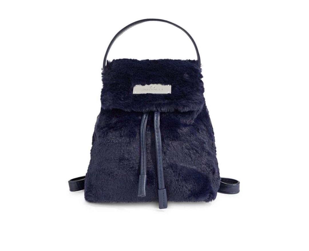 blue fur bag
