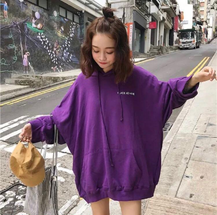 Oversized purple hoodie sale