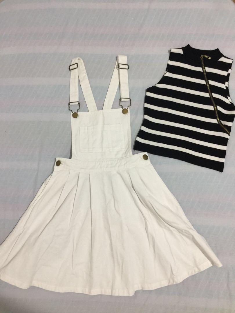 white denim jumper dress