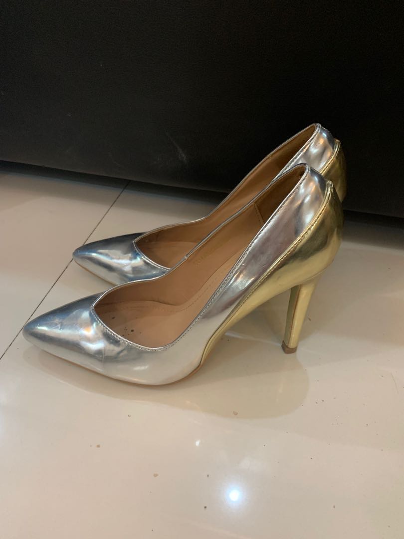 Zalora Silver Gold Pump Shoes, Women's 