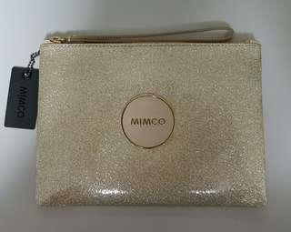 Mimco light gold medium shimmer pouch - BNWT