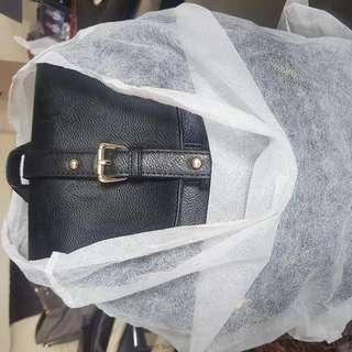 Ladies Black Synthetic Leather Backpack