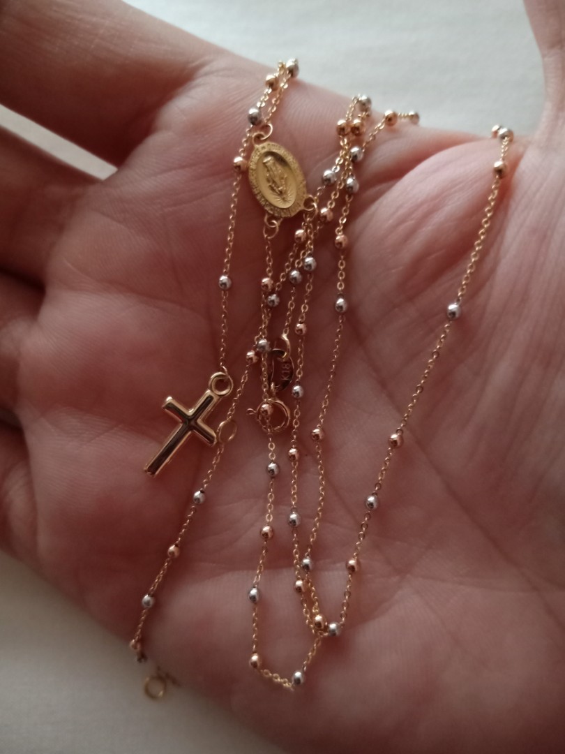 18k saudi gold tri color rosary 