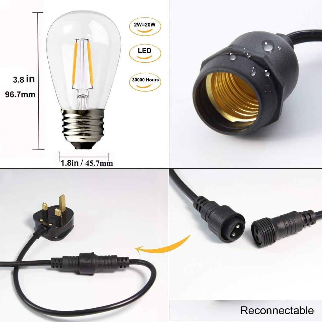 2364 Outdoor String Lights Led Brimax 48ft Heavy Duty Commercial