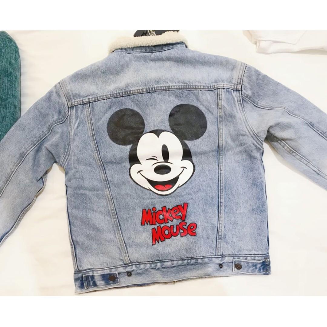 Levi s x mickey mouse sherpa trucker store denim jacket
