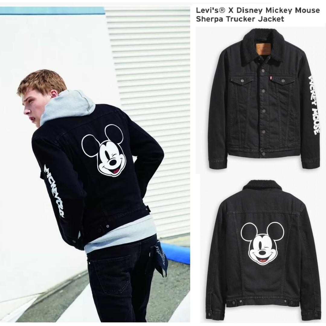 levi's x mickey mouse sherpa trucker denim jacket