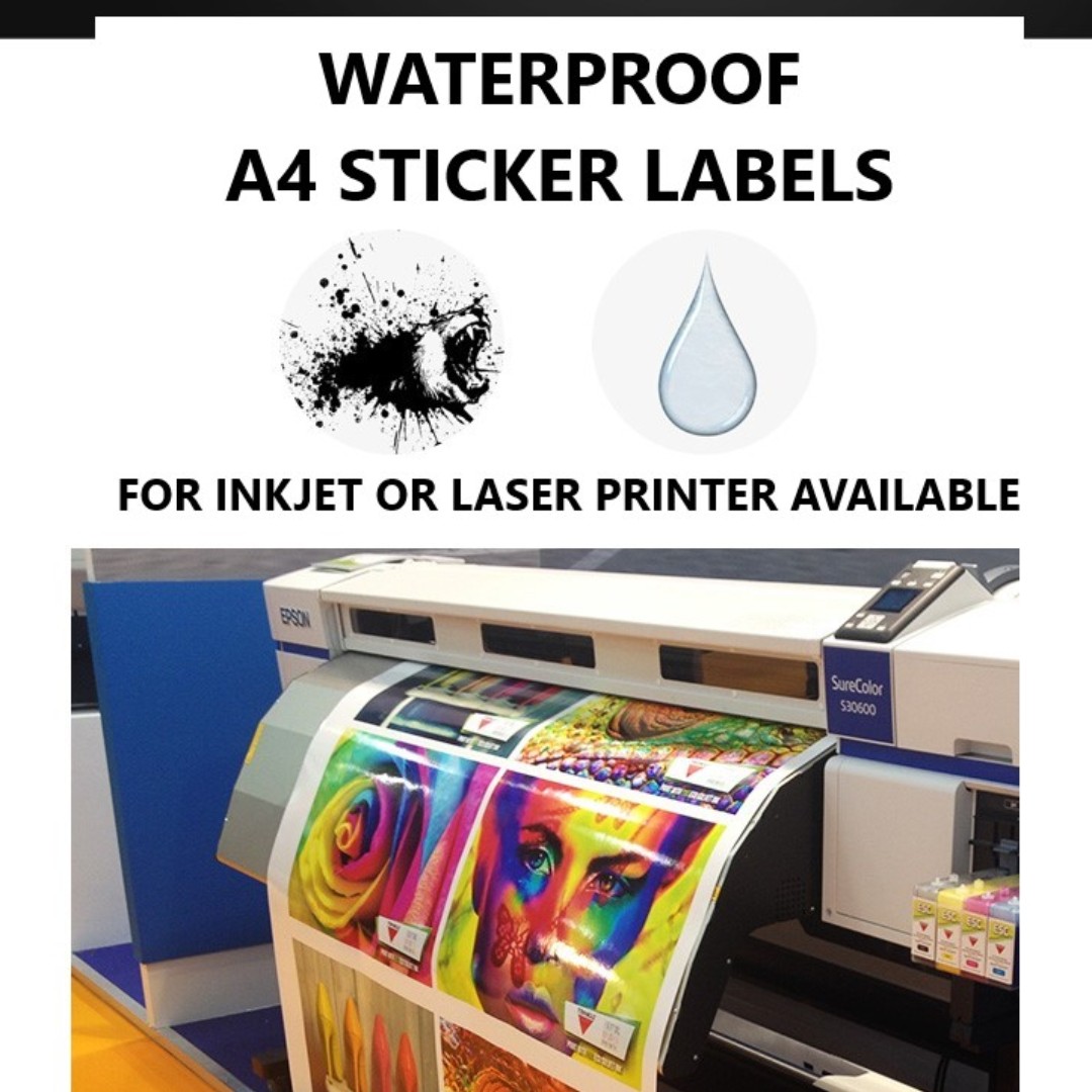 A4 Sticker Labels A4 Adhesive Paper WATERPROOF sticker labels ...