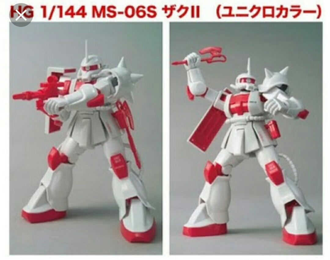1 144 Hg Gundam X Uniqlo Char Zaku White Toys Games Bricks Figurines On Carousell