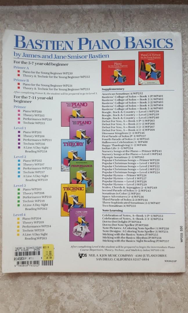 Bastien Piano Basics Theory And Technic For The Young Beginner Primer B Music Media Music Accessories On Carousell