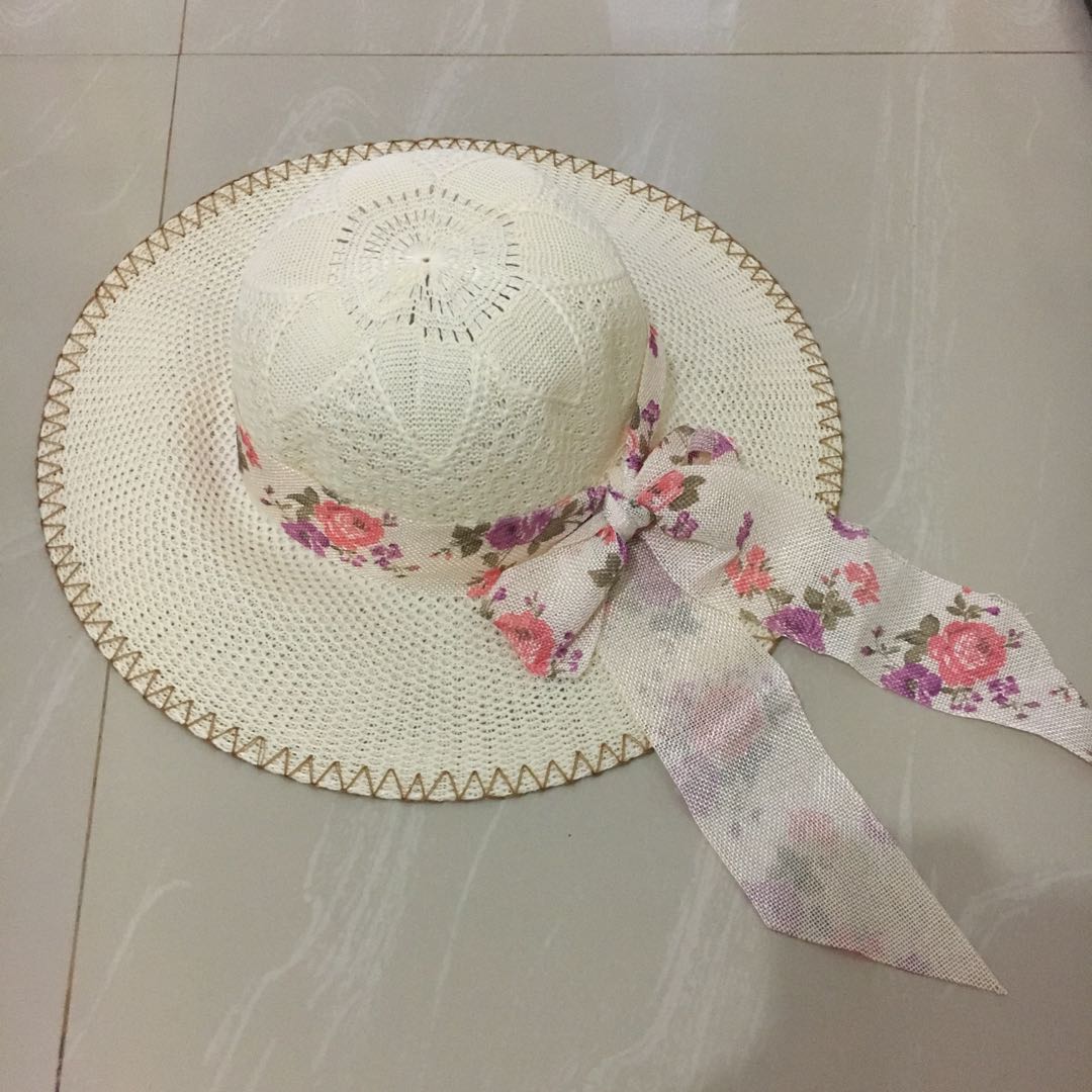 Beach Hat Topi Pantai Krem Cream Jalan 