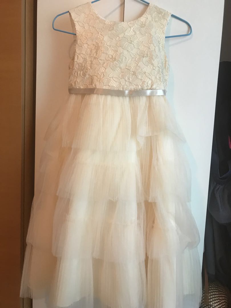 Bloom B Brand Flower Girls Dress In Champagne Gold Size 9 Babies Kids Girls Apparel 8 To 12 Years On Carousell
