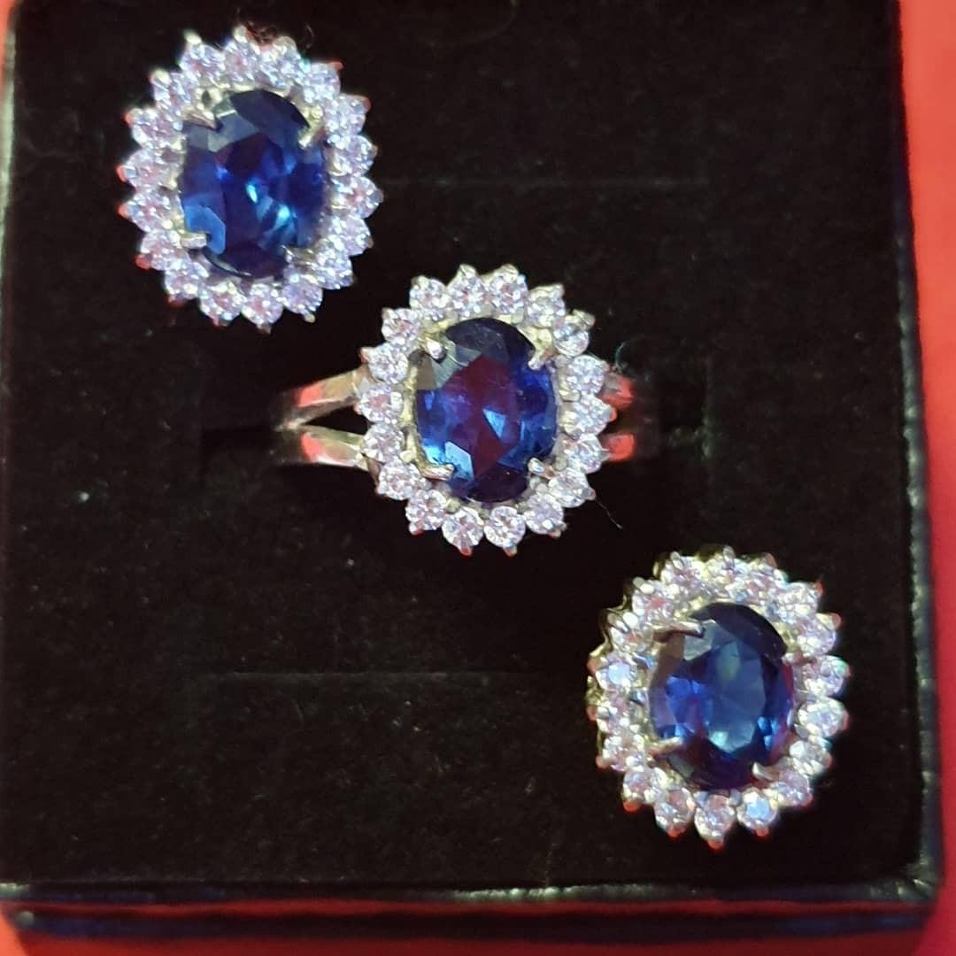 blue sapphire jewelry set