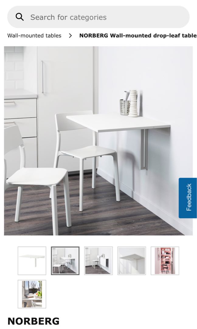 Brand New Ikea Norberg Wall Mounted Drop Leaf Table Furniture Brand New Ikea Norberg Wall Mounted Drop Leaf Table Furniture Tables Chairs On Carou