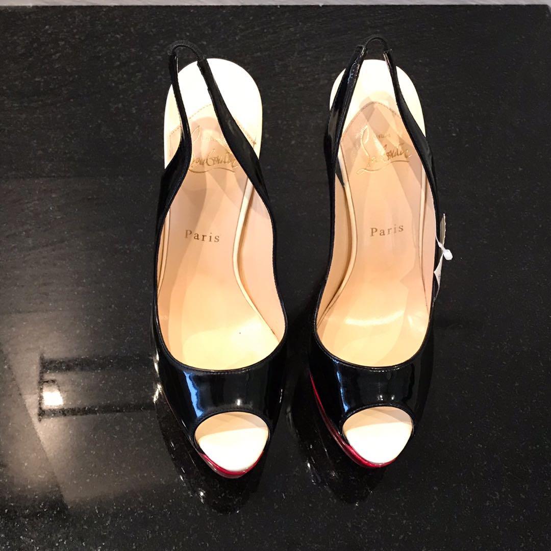 Christian louboutin black and white heels online