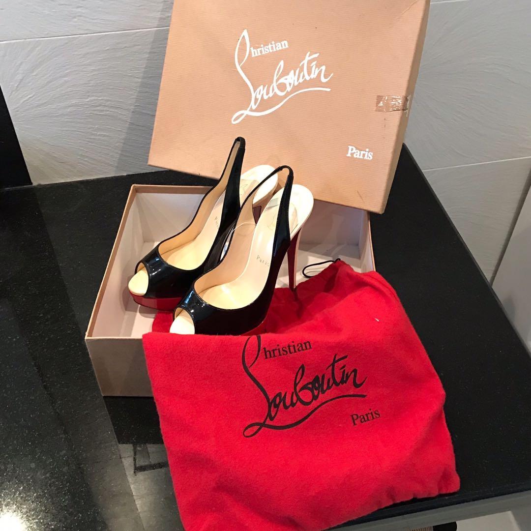 REDUCED Christian Louboutin Black White and Red Heels