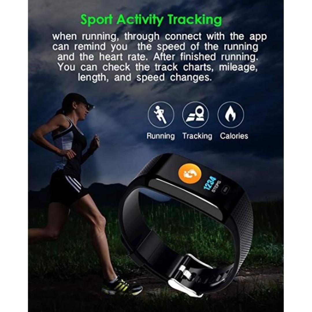 CK18S Smart Band Blood Pressure Heart Rate Wrist Watch Fitness Bracelet Tracker Pedometer Smart Wristband for Android IOS Purple Mobile Phones Gadgets Wearables Smart Watches on Carousell