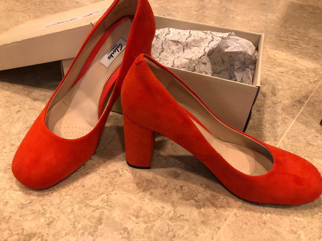 Clarks heels orange outlet
