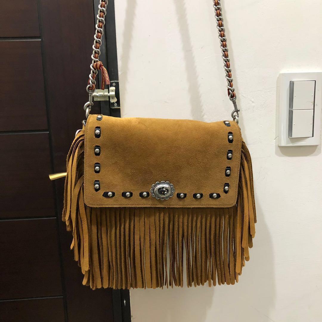 Coach dinky with best sale fringe