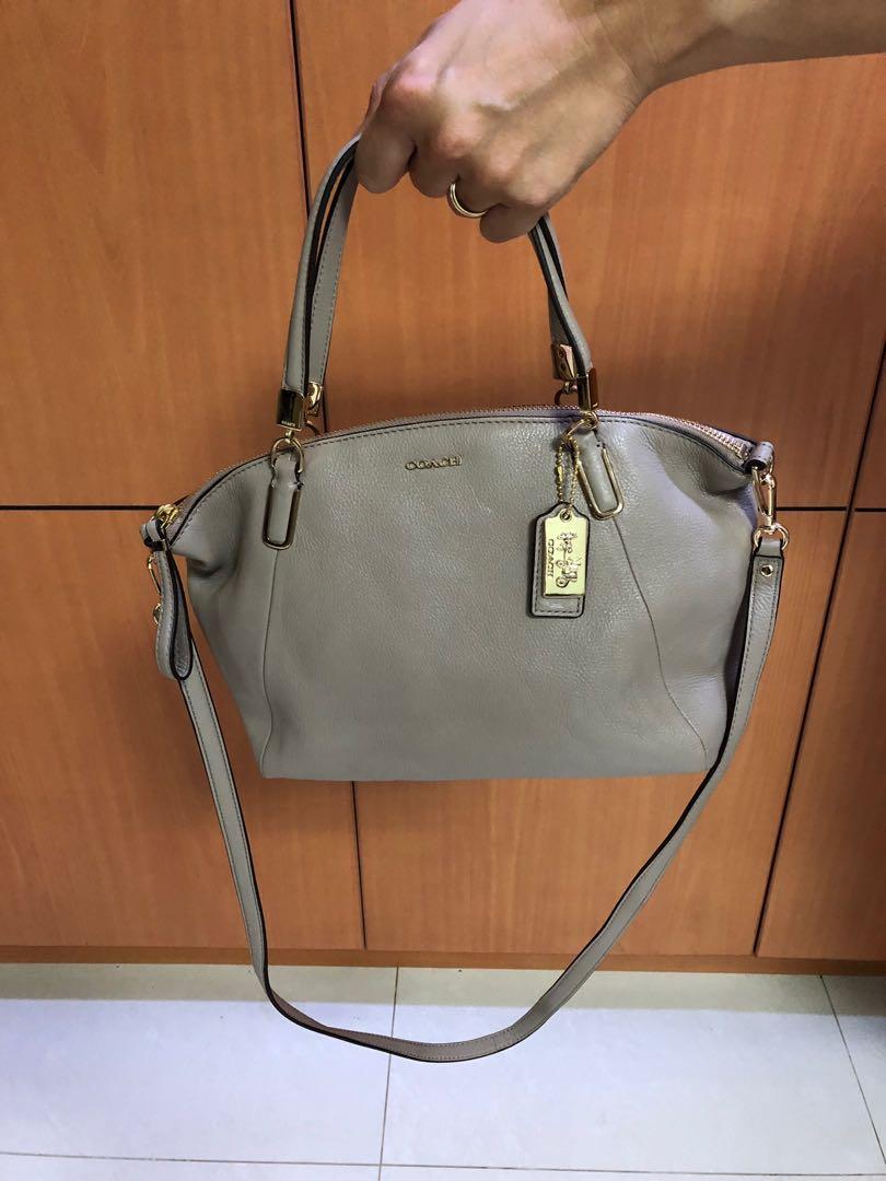 grey coach bag