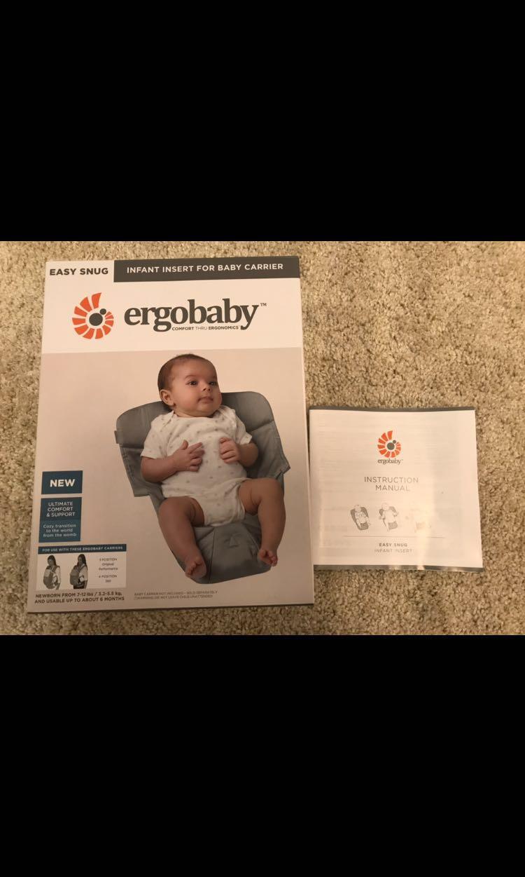 Ergobaby insert 95% new with box （分類：外出用品 - 背帶）位於 Hong Kong。 由 coco.clothes 提交（商品編號 218869708，圖片 2）。簡介： 95% new with box 100% real Ergobaby infant insert Light grey colour。