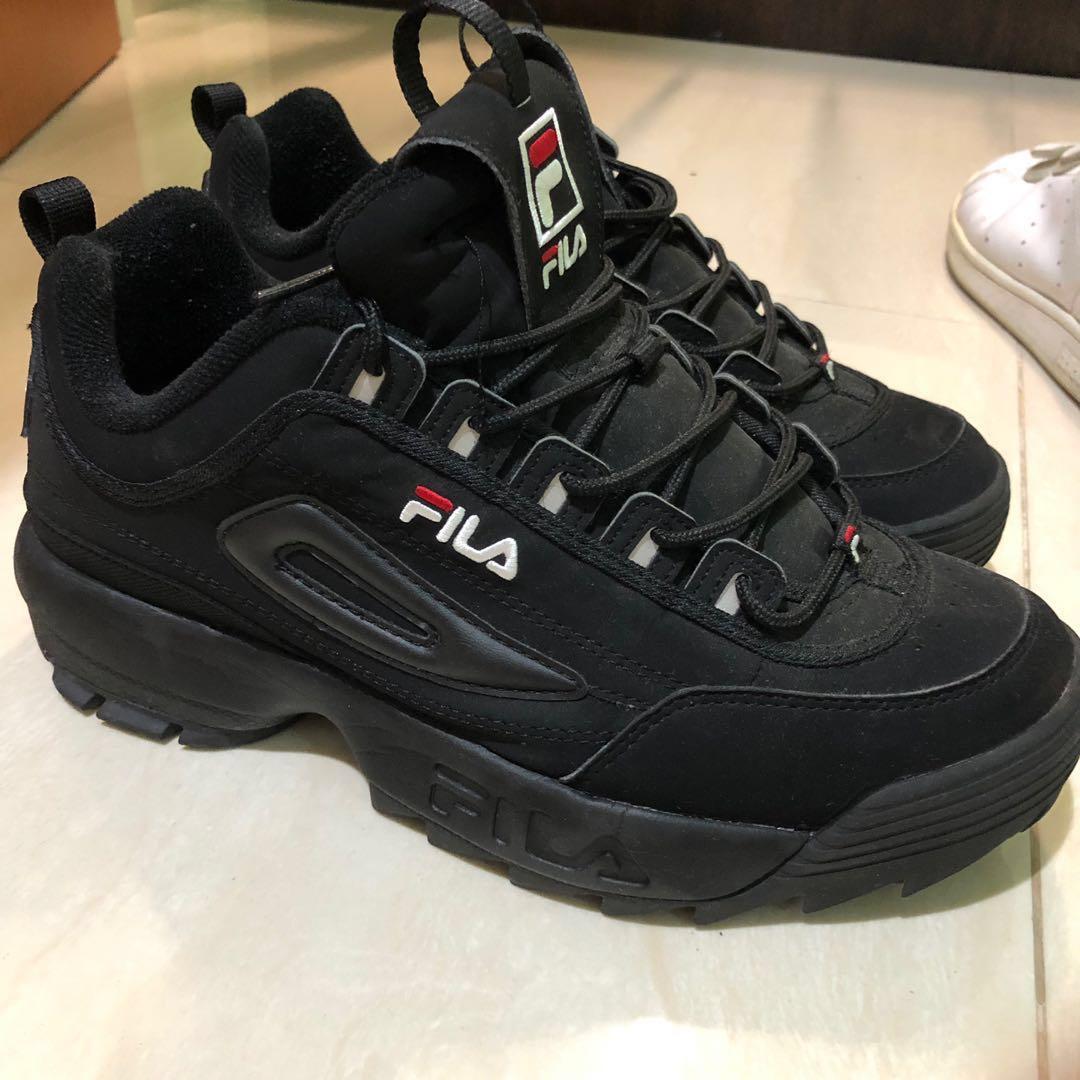 All black fila disruptor 2 sales