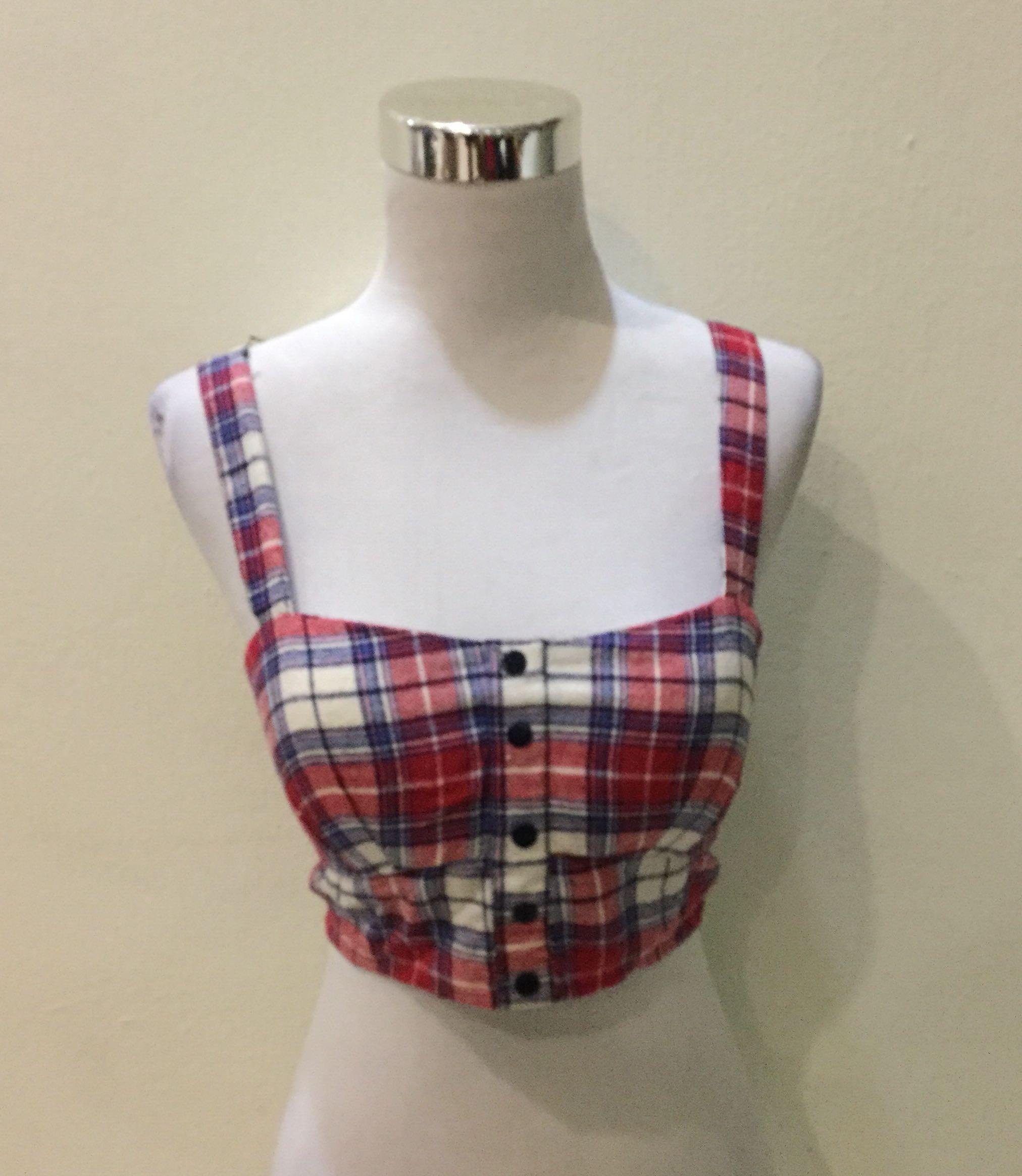 checked bralet