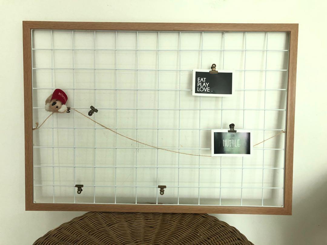 Metal Wall Grid Wire Mesh Memo Board Scandi Decor Home