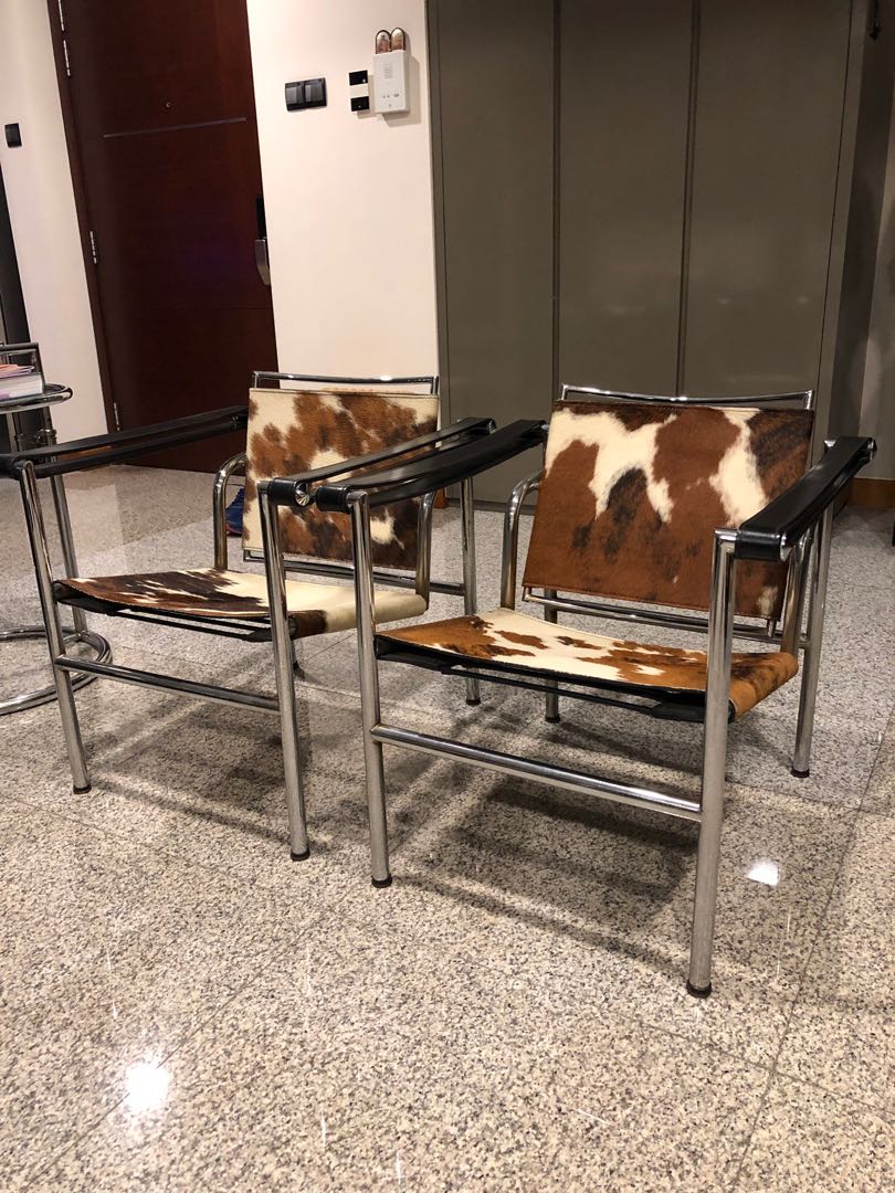 Mid Century Modern Basculant Cowhide Sling Chair Furniture