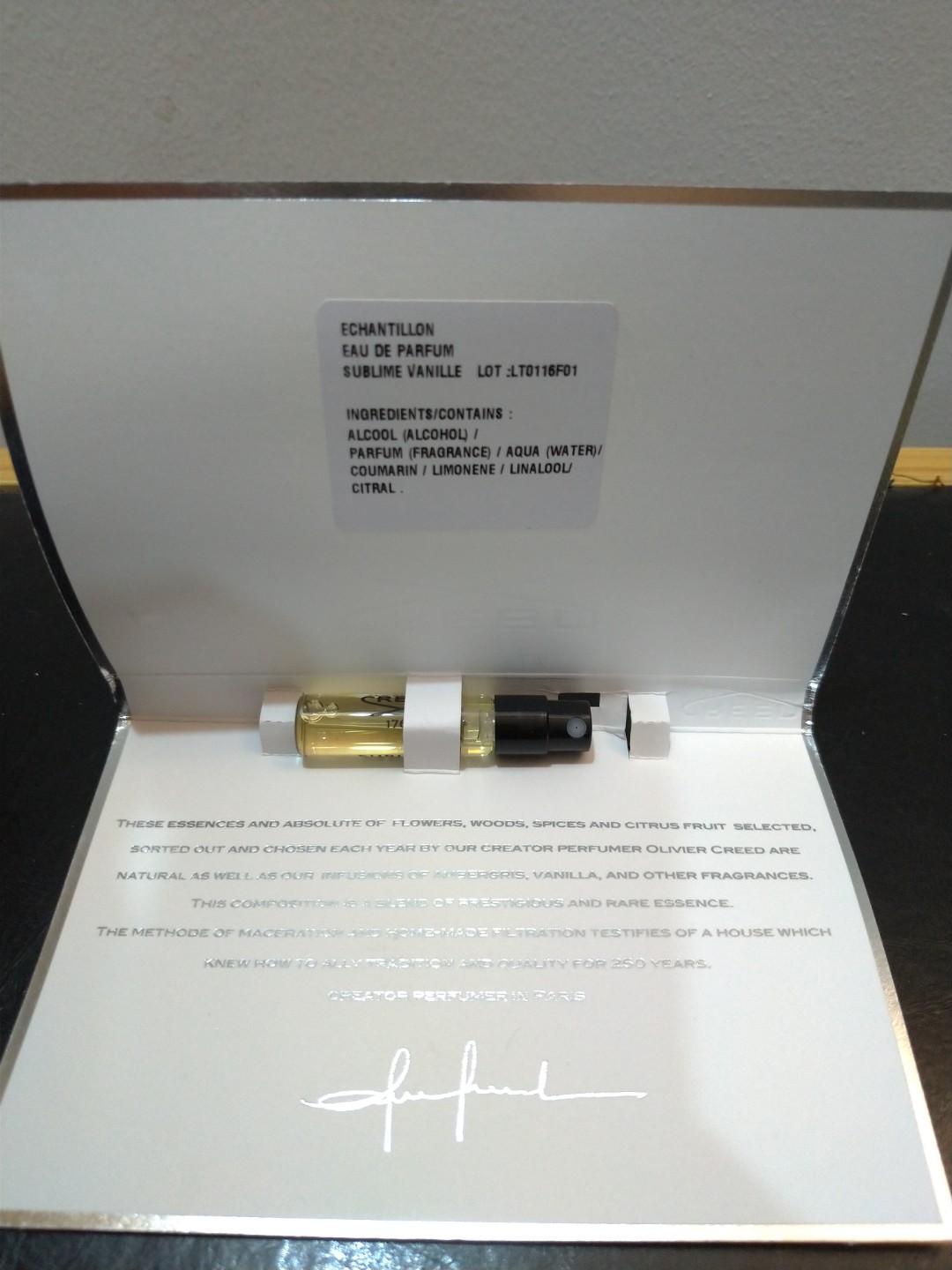 Perfume Sample Spray Creed Sublime Vanille 2ml Health Beauty