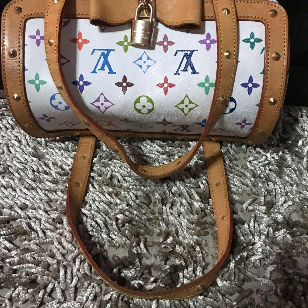 Preloved. LV Papillon White Multicolor (Japan), Luxury, Bags