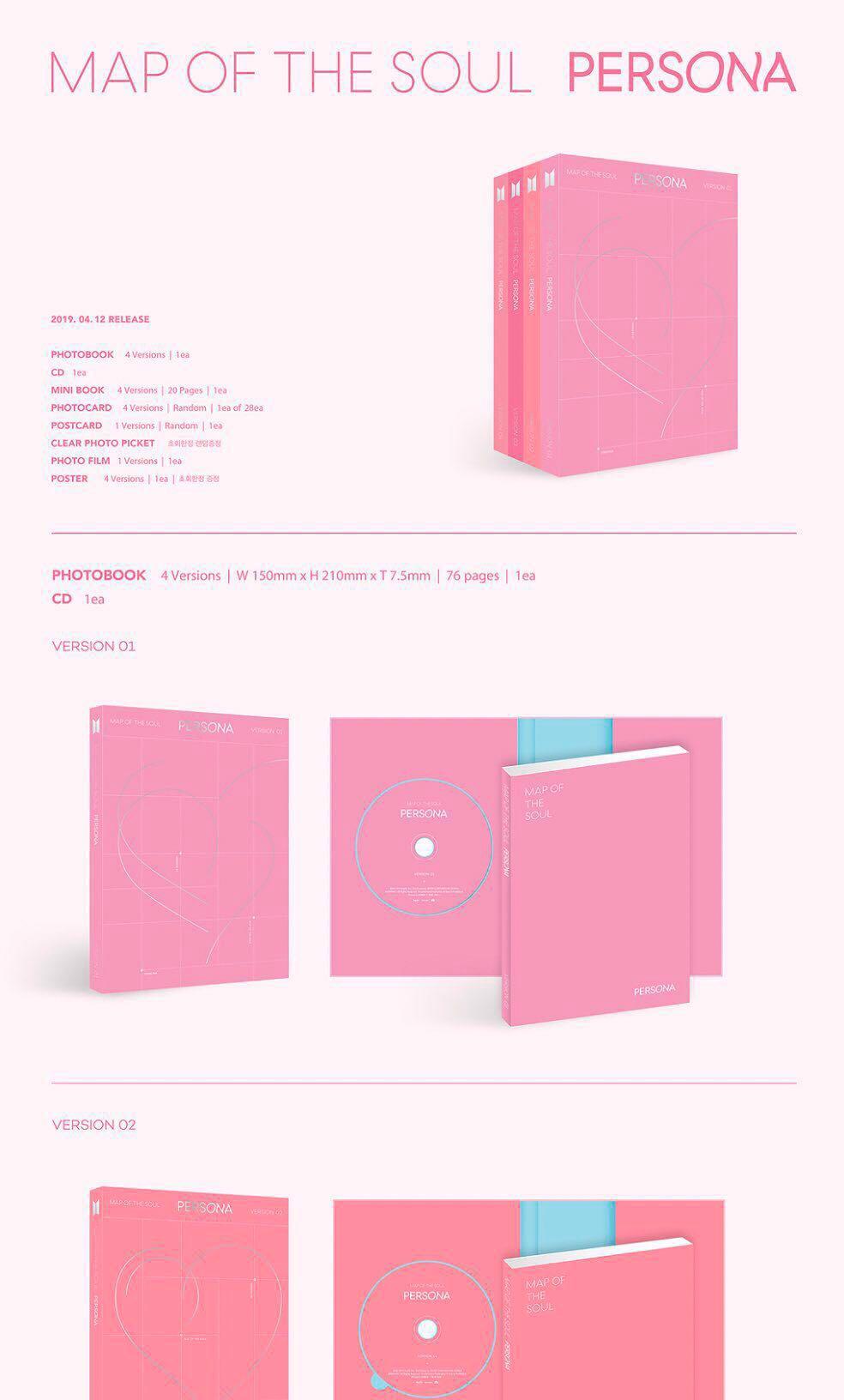 Preorder Bts Map Of The Soul Persona Album Entertainment K Wave On Carousell