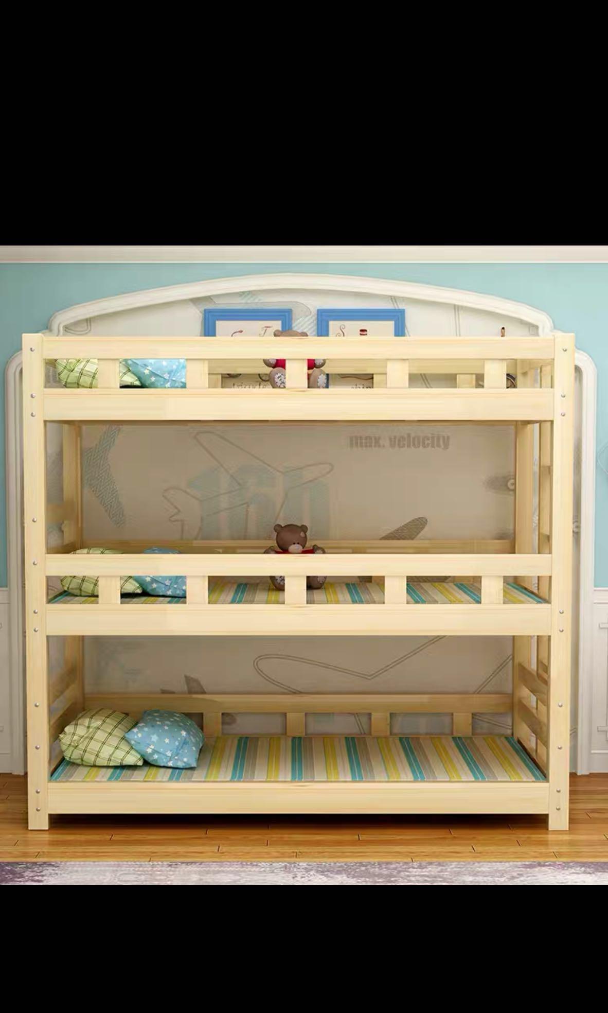 Preorder triple deck bed , bunk bed , 3 layers bed , Furniture, Beds