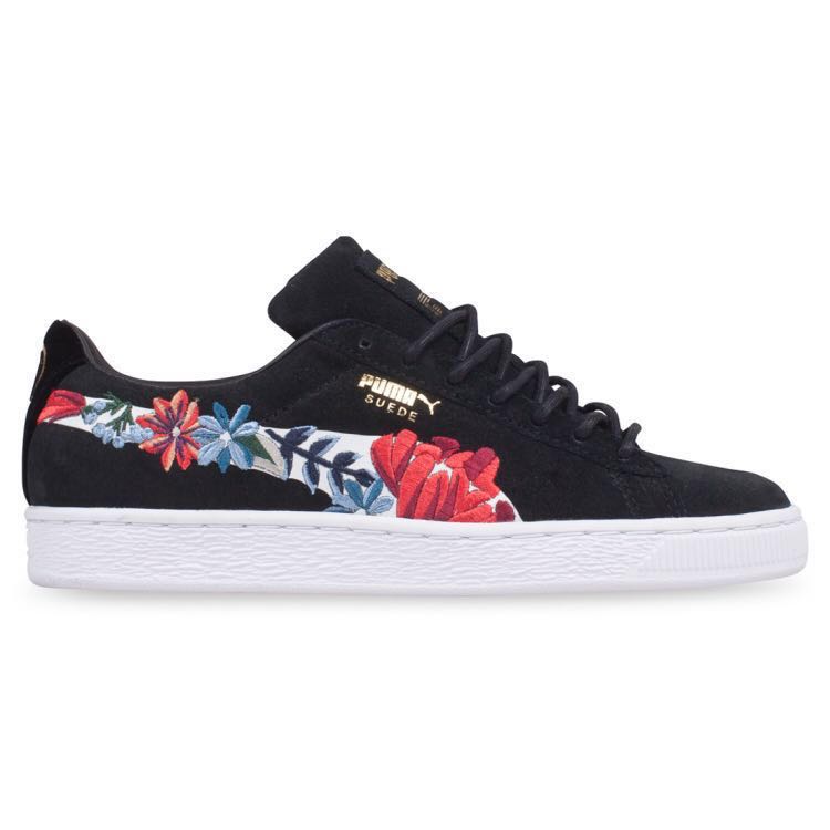 puma suede with flowers