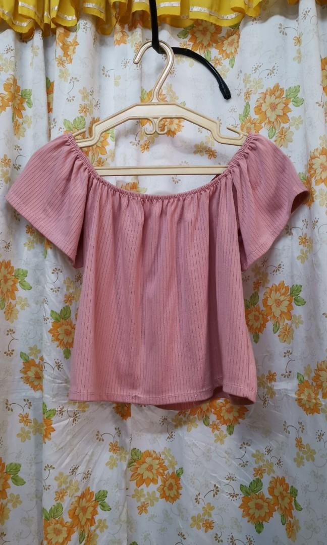 rose gold off shoulder top