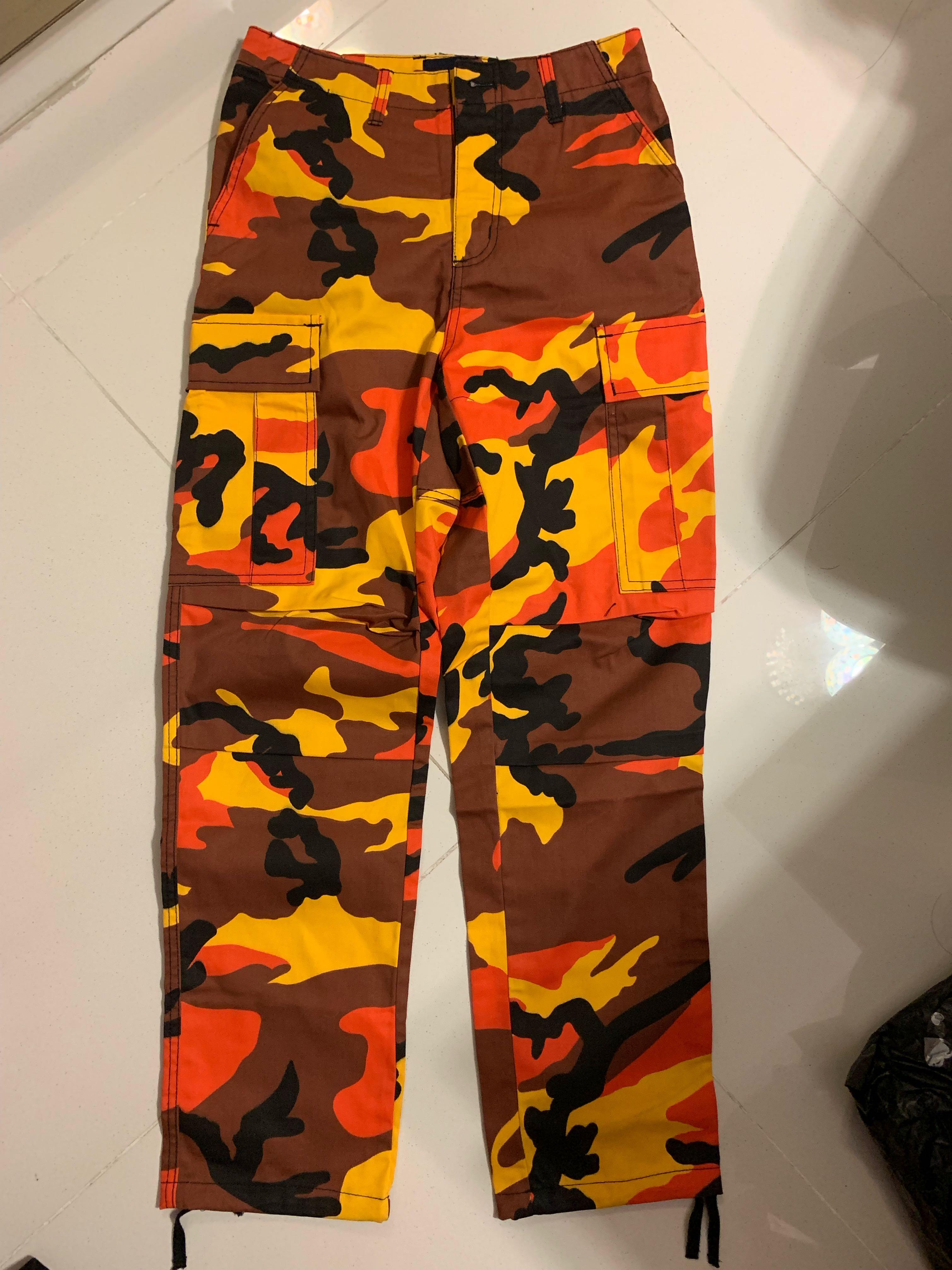 orange camo pants factorie