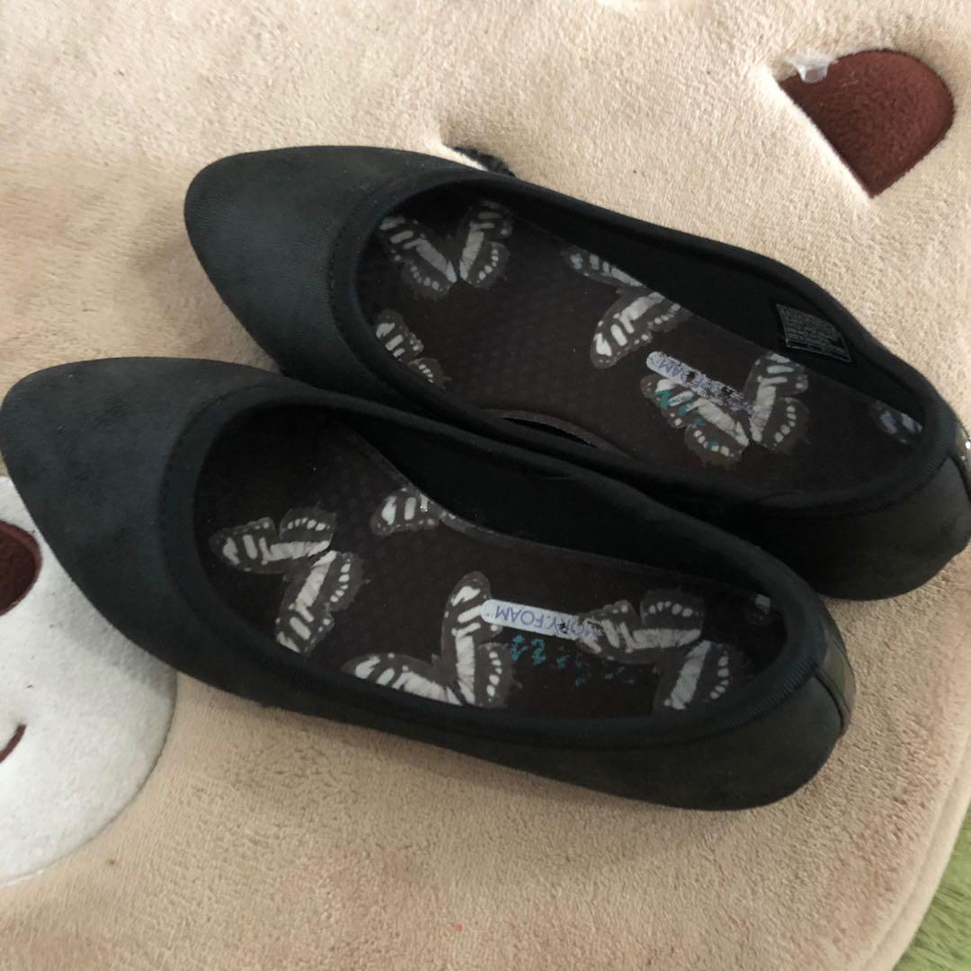 Skechers flat black shoes, Women's 