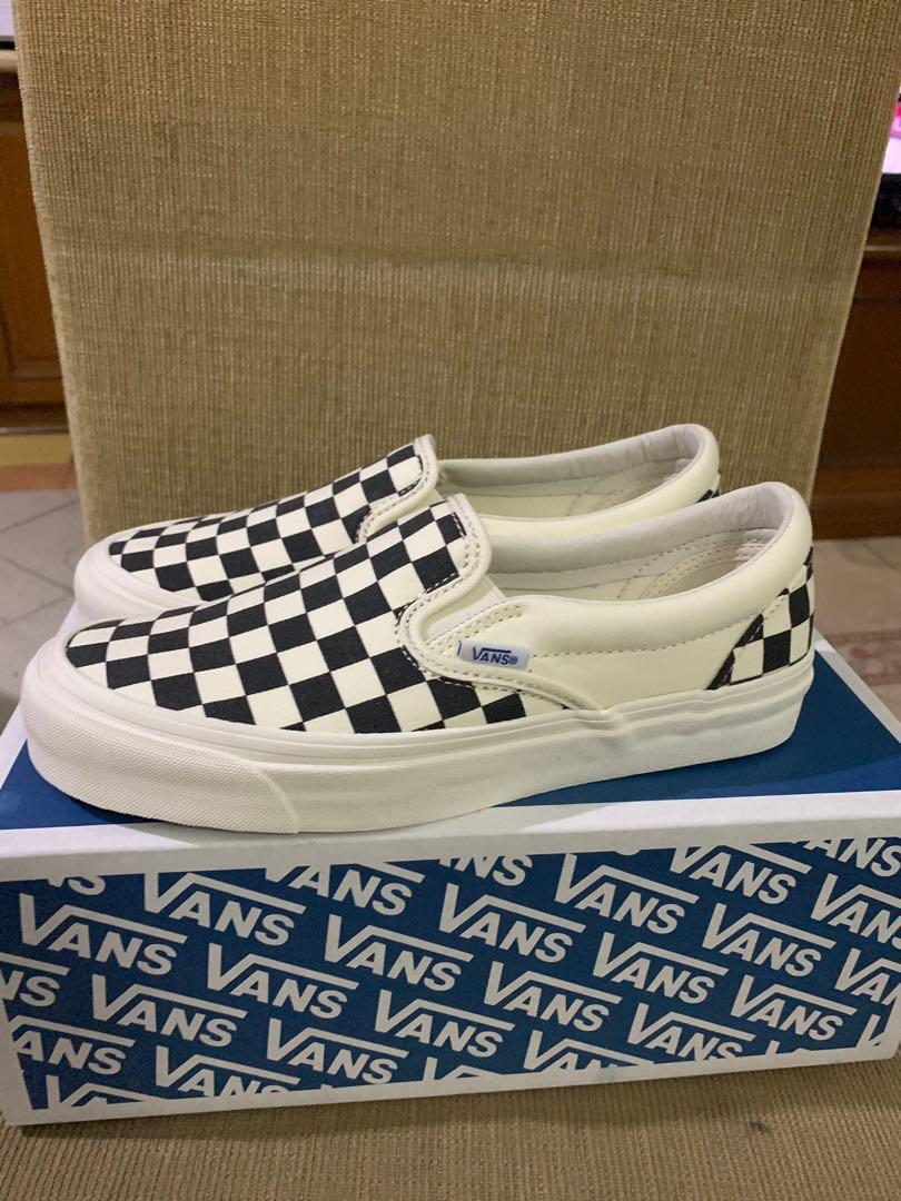vans checkerboard slip on ori
