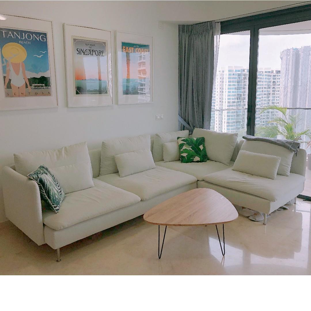 White Soderhamn Sofa With Chaise Furniture Sofas On Carousell