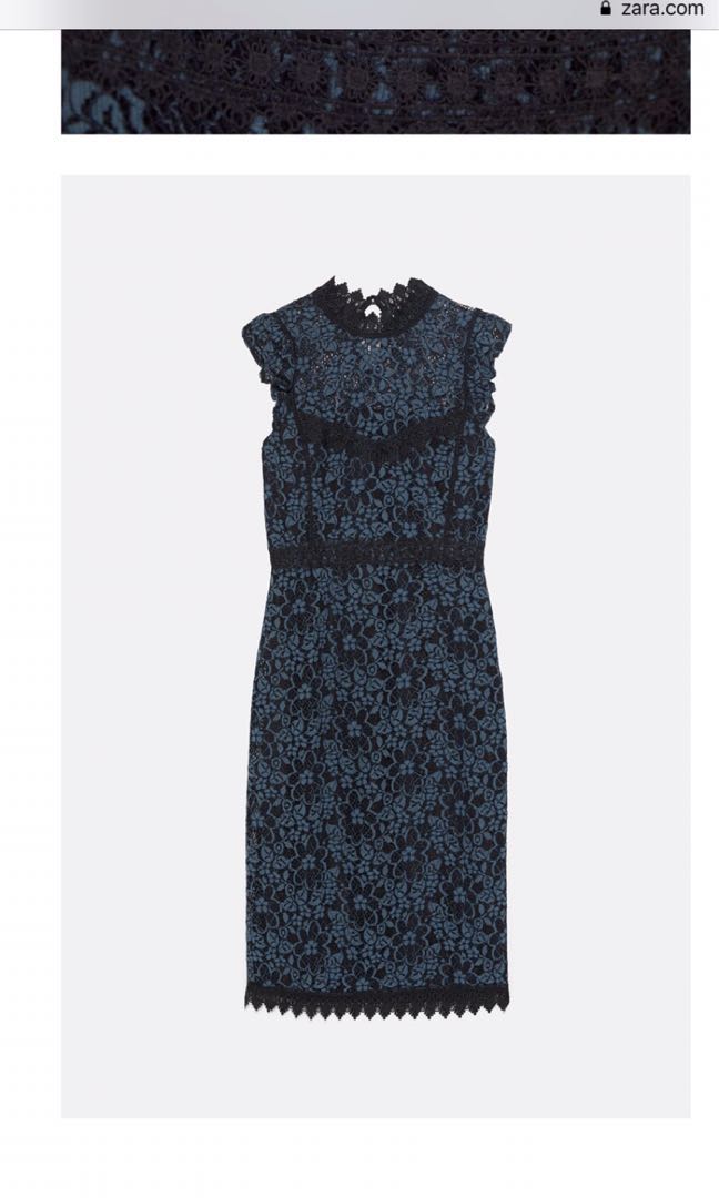 Blue and black lace dress Clearance