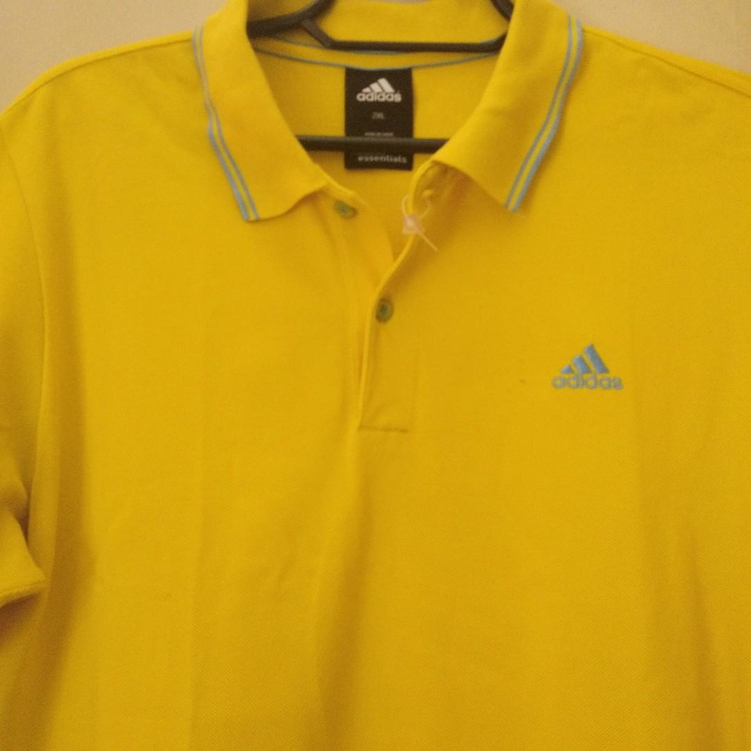 Adidas Yellow Collared Polo Authentic 