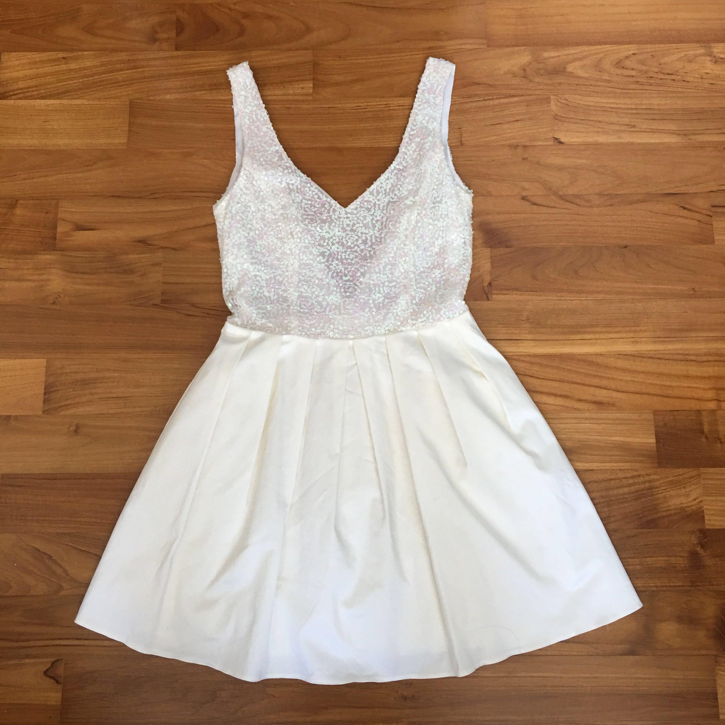 asos white backless dress