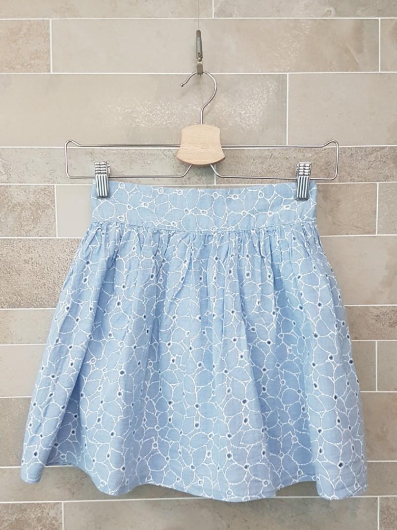 Baby blue shop eyelet skirt