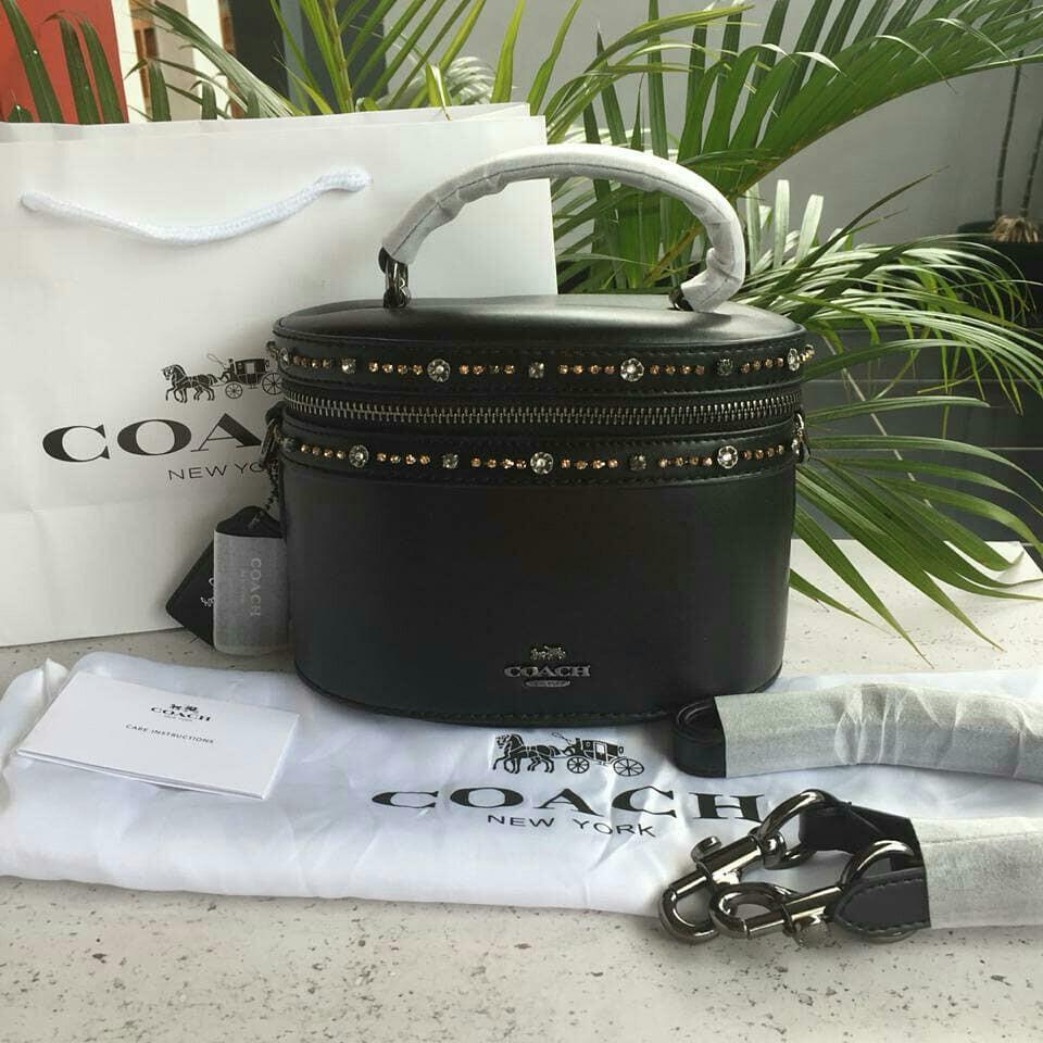 Coach selena hot sale trail bag black