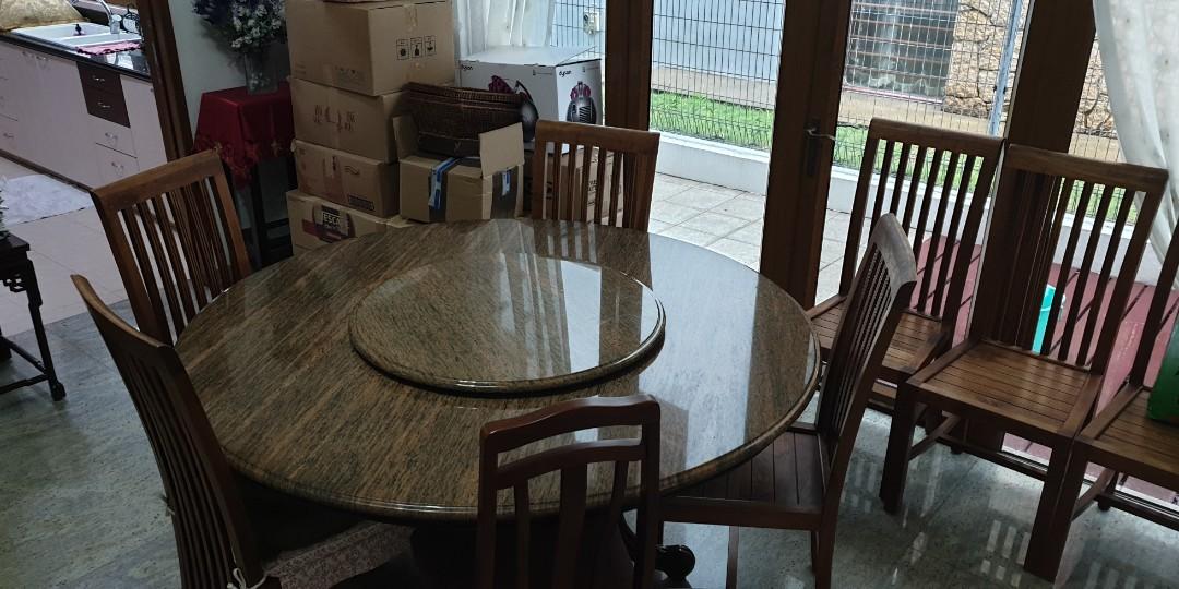 Granite Dining Table Chairs Not Included Furniture Tables Chairs On Carousell