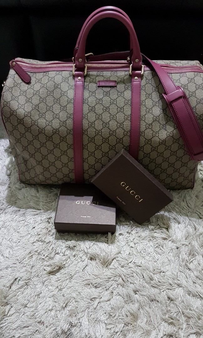 pink gucci duffle bag