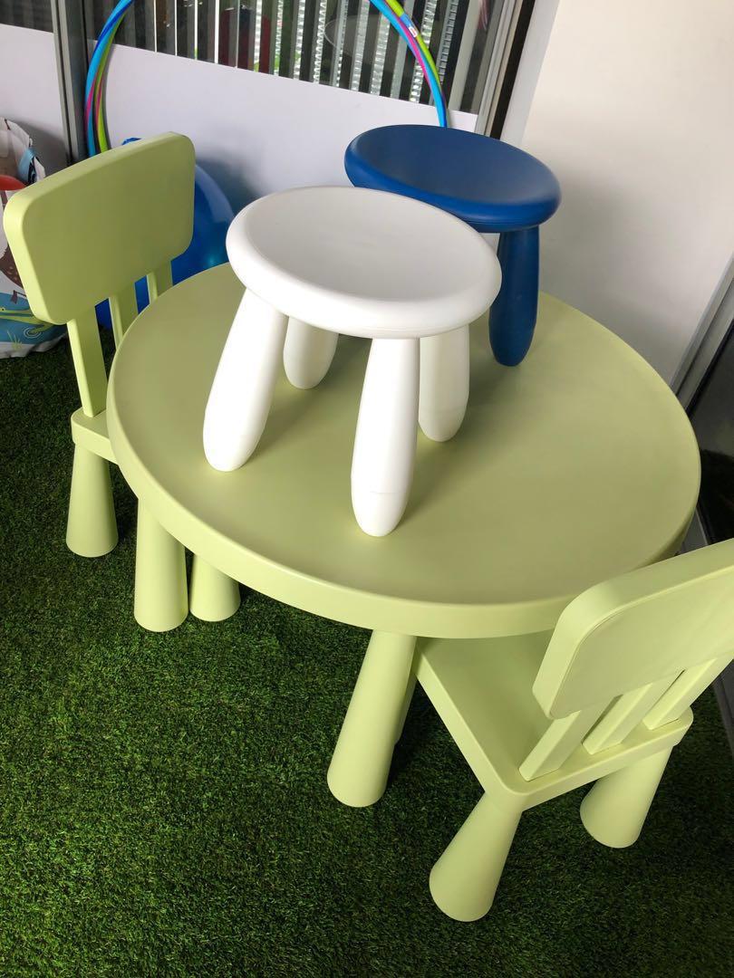 ikea kids table  2 chairs  2 stools