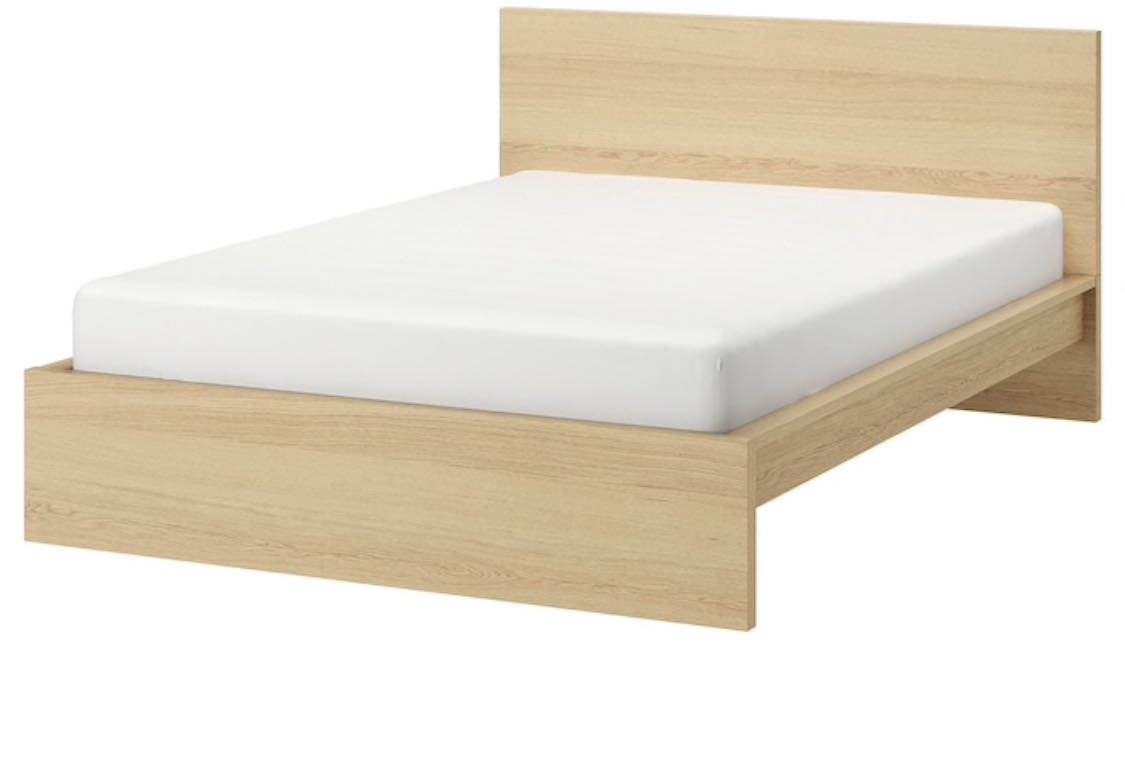 Like New Queen Size Bed Mattress Ikea Malm Hovag Furniture Photo